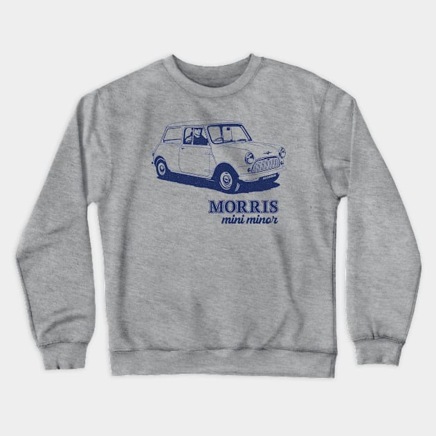 morris mini minor classic english car Crewneck Sweatshirt by Peadro